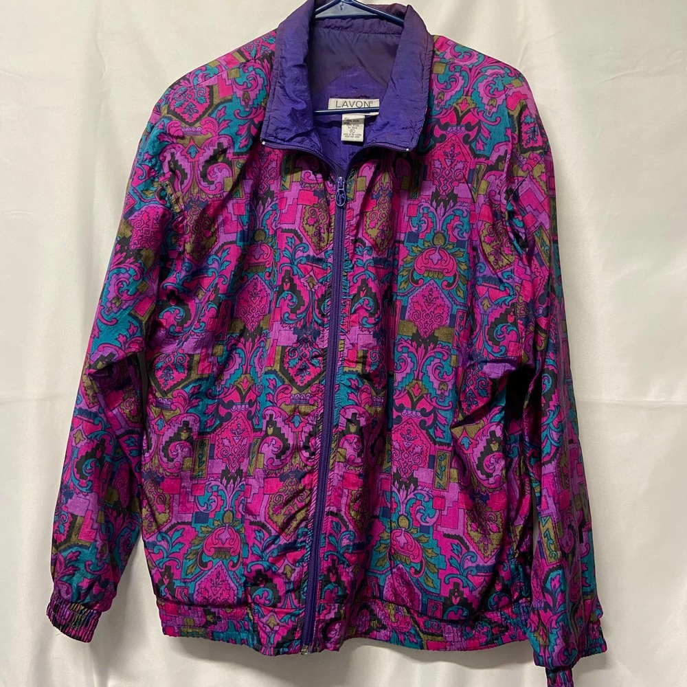 Lavon Petites Jacket PL All Over Design Wind Breaker Light Padded Shoulders